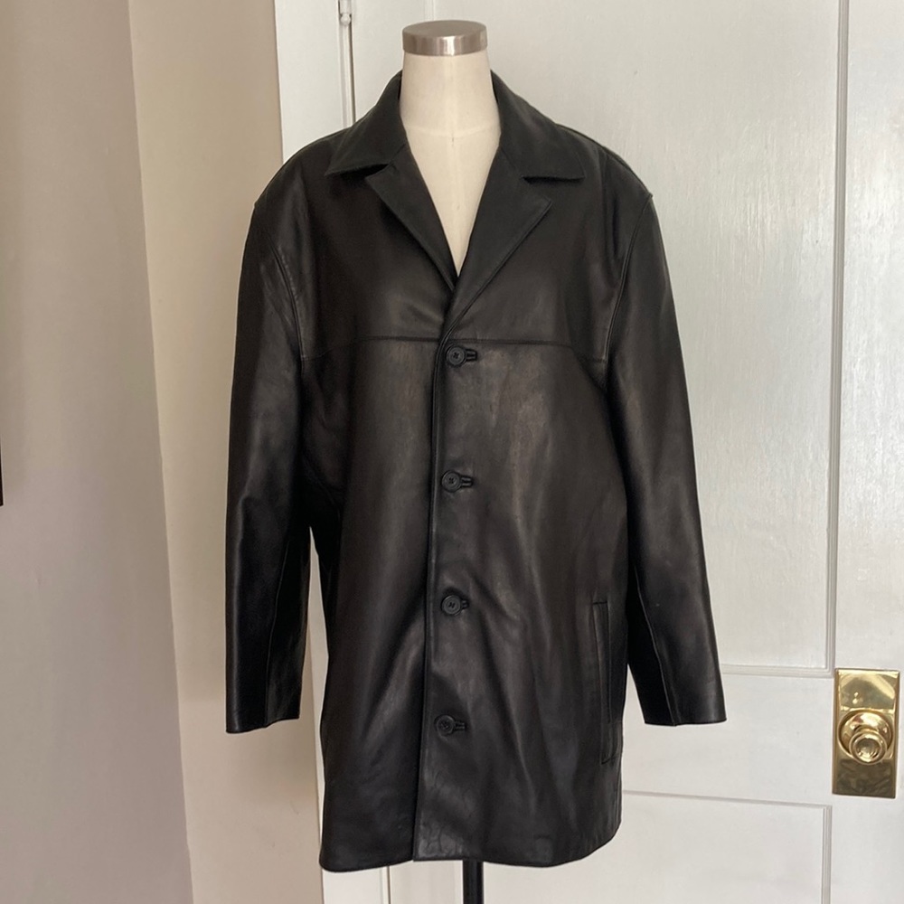 Black leather jacket, Andrew Marc , men’s medium